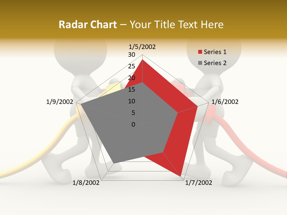 Two People With A Red And Yellow Hose Connected To Each Other PowerPoint Template