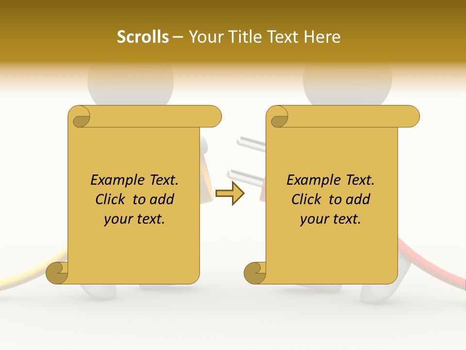 Two People With A Red And Yellow Hose Connected To Each Other PowerPoint Template