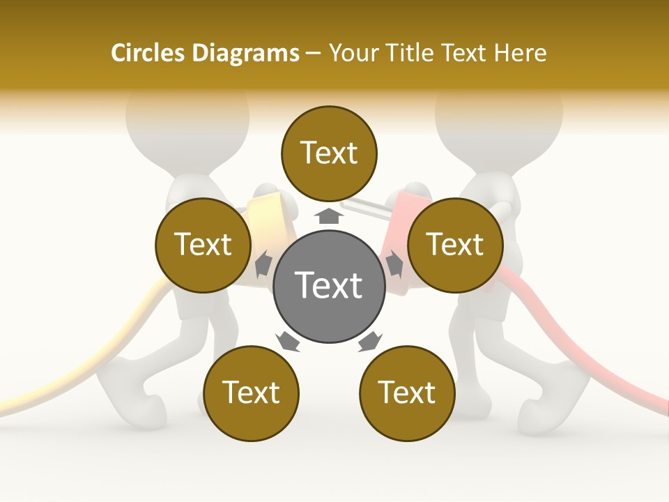 Two People With A Red And Yellow Hose Connected To Each Other PowerPoint Template