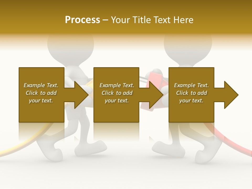 Two People With A Red And Yellow Hose Connected To Each Other PowerPoint Template