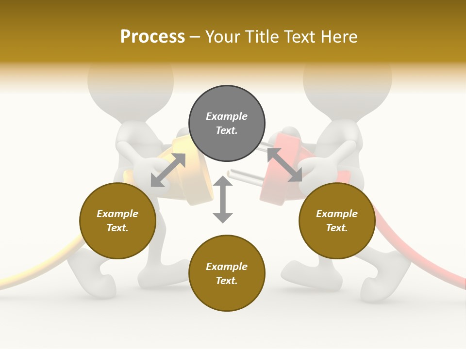 Two People With A Red And Yellow Hose Connected To Each Other PowerPoint Template