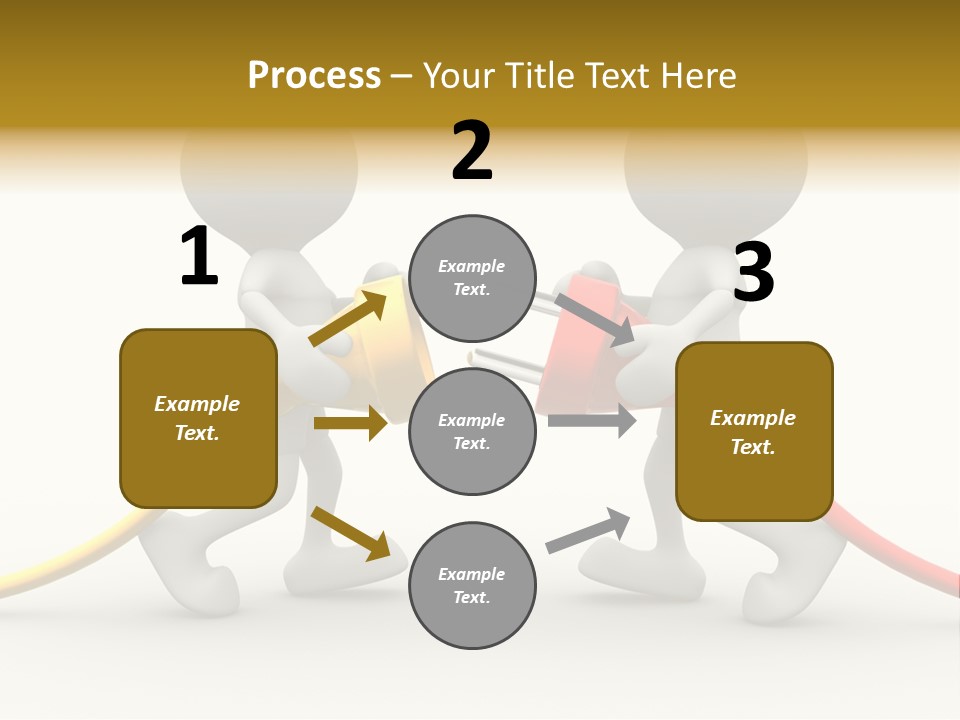 Two People With A Red And Yellow Hose Connected To Each Other PowerPoint Template