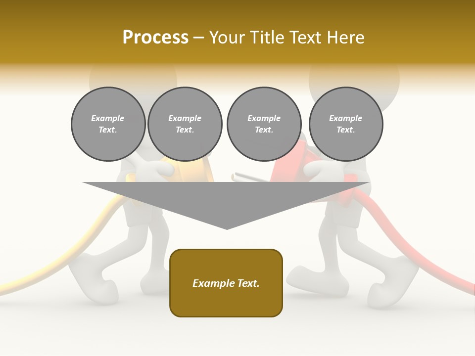 Two People With A Red And Yellow Hose Connected To Each Other PowerPoint Template