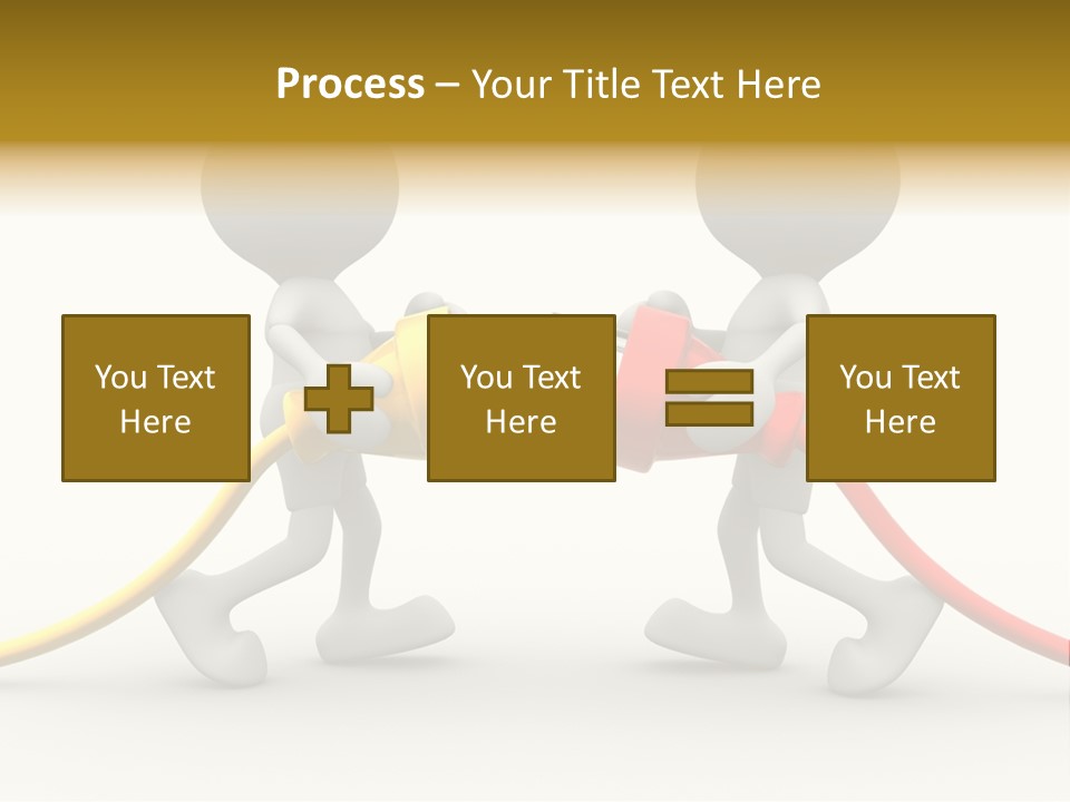 Two People With A Red And Yellow Hose Connected To Each Other PowerPoint Template