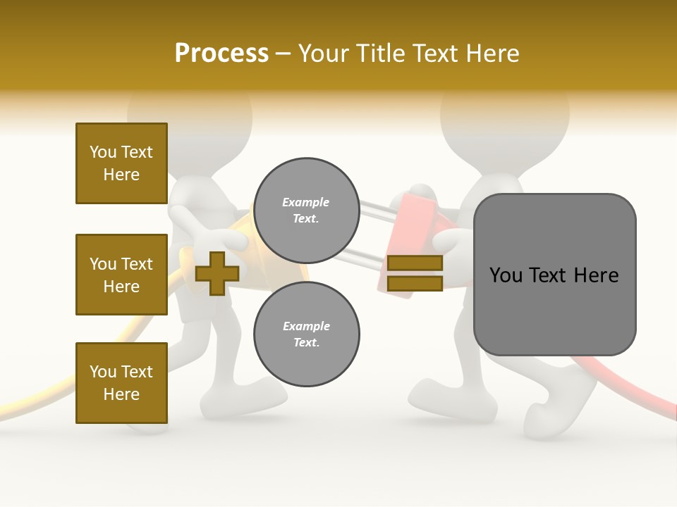 Two People With A Red And Yellow Hose Connected To Each Other PowerPoint Template
