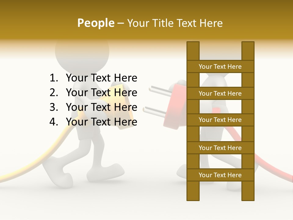 Two People With A Red And Yellow Hose Connected To Each Other PowerPoint Template
