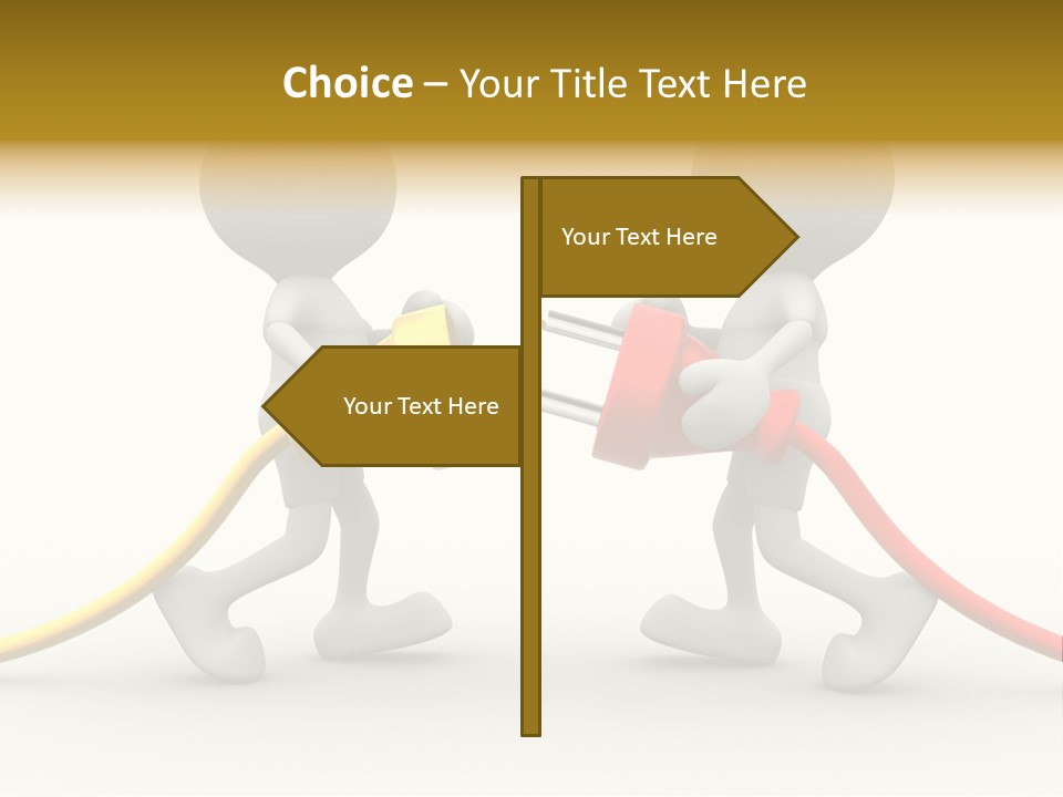 Two People With A Red And Yellow Hose Connected To Each Other PowerPoint Template