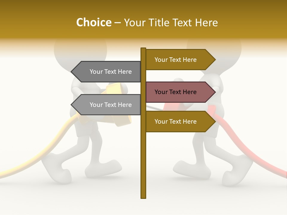 Two People With A Red And Yellow Hose Connected To Each Other PowerPoint Template