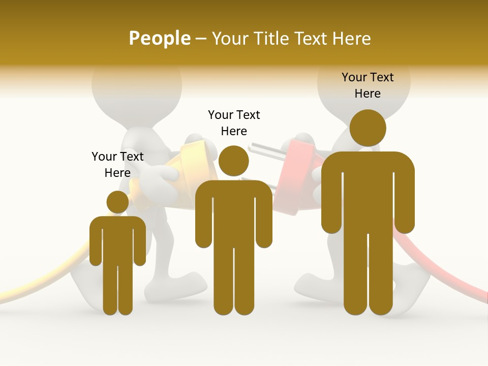 Two People With A Red And Yellow Hose Connected To Each Other PowerPoint Template
