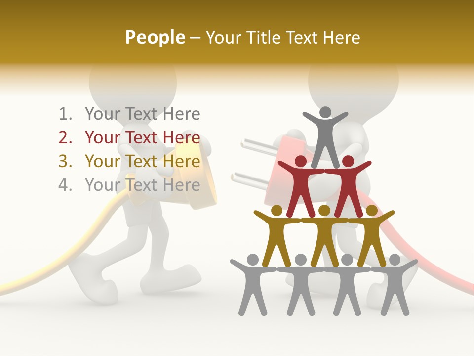 Two People With A Red And Yellow Hose Connected To Each Other PowerPoint Template