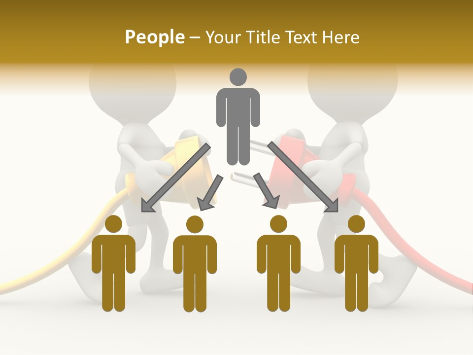 Two People With A Red And Yellow Hose Connected To Each Other PowerPoint Template