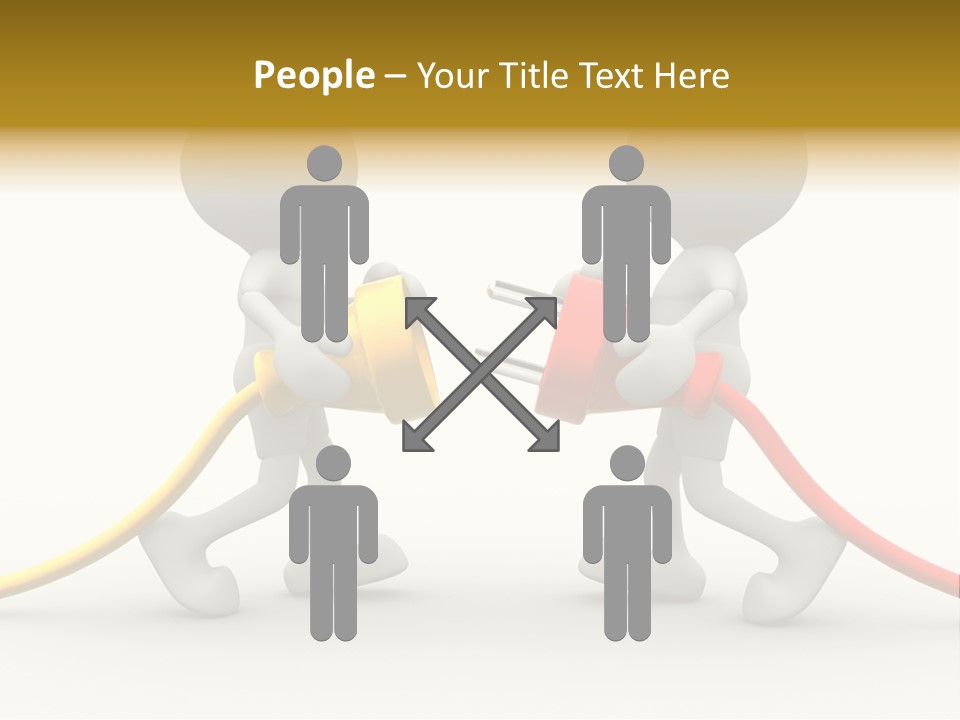 Two People With A Red And Yellow Hose Connected To Each Other PowerPoint Template