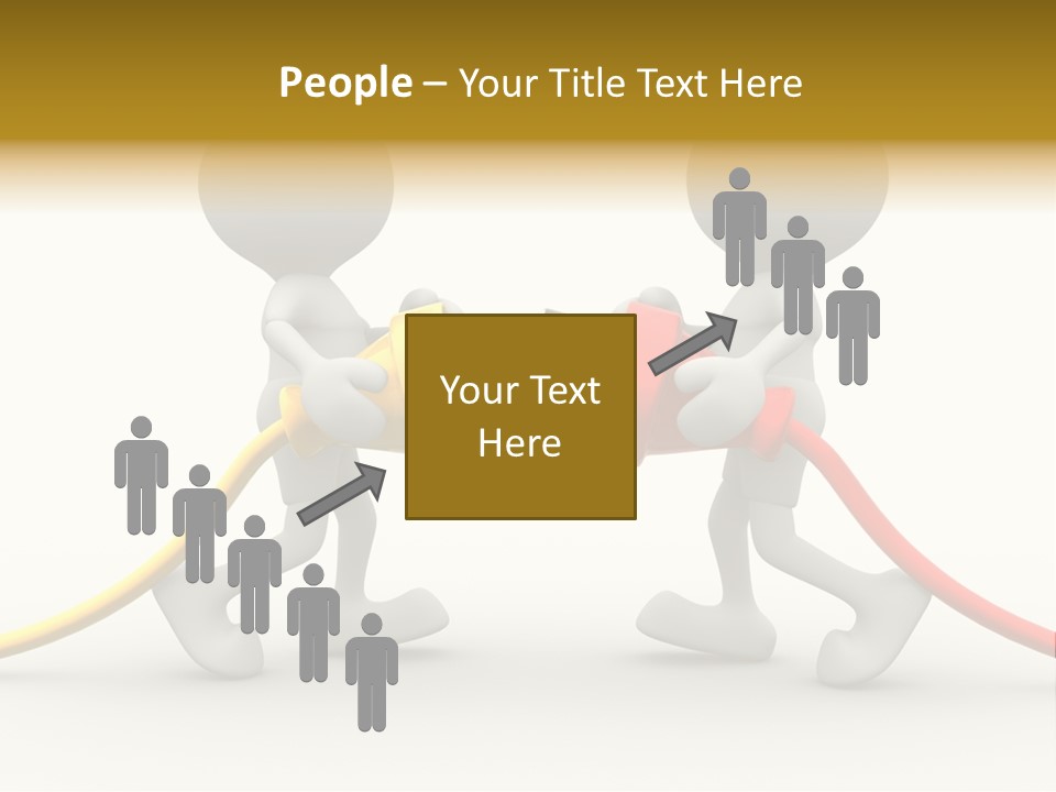Two People With A Red And Yellow Hose Connected To Each Other PowerPoint Template
