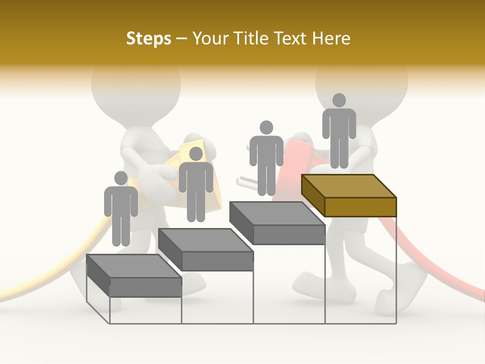 Two People With A Red And Yellow Hose Connected To Each Other PowerPoint Template