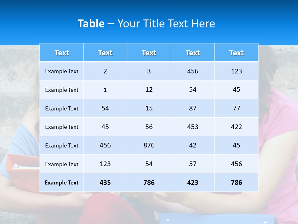Two Young Women Sitting On Steps Looking At A Tablet PowerPoint Template