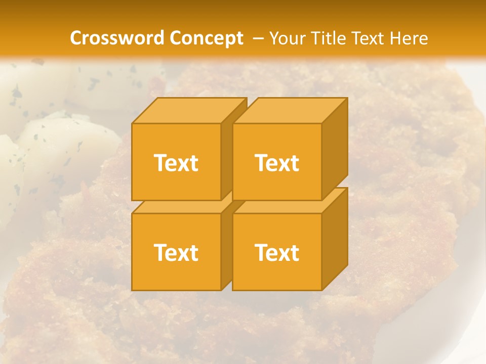 A Plate Of Food With Potatoes And A Lemon On It PowerPoint Template