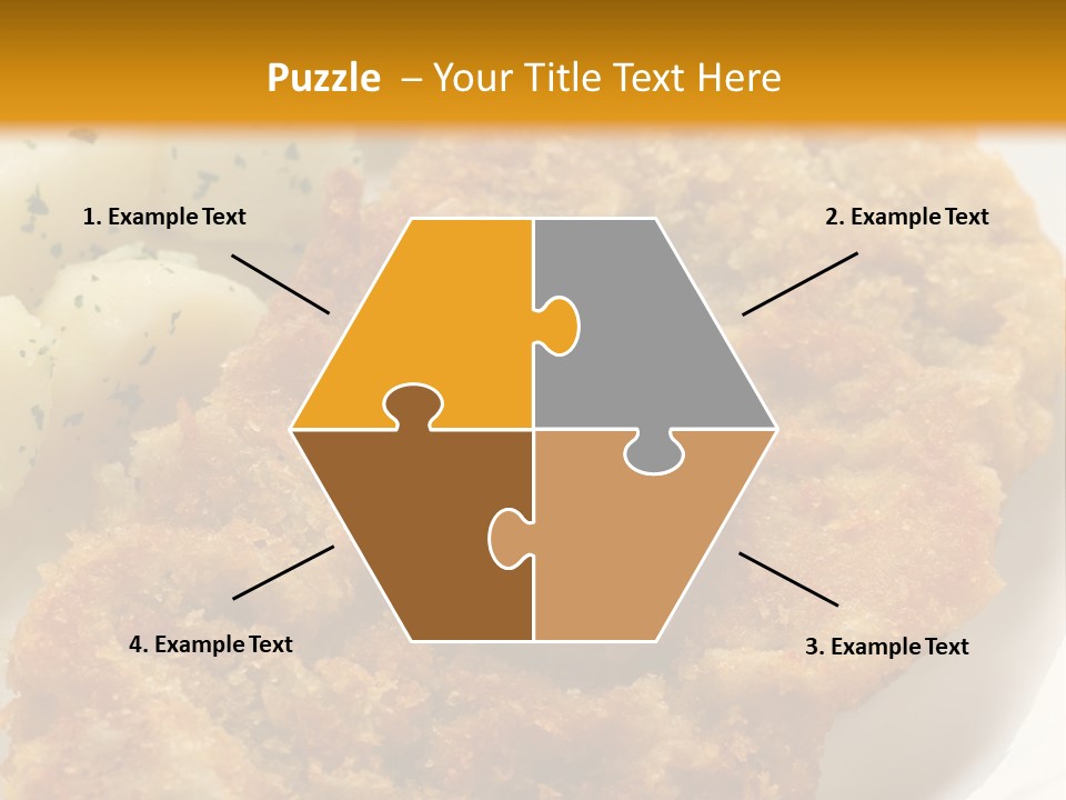A Plate Of Food With Potatoes And A Lemon On It PowerPoint Template