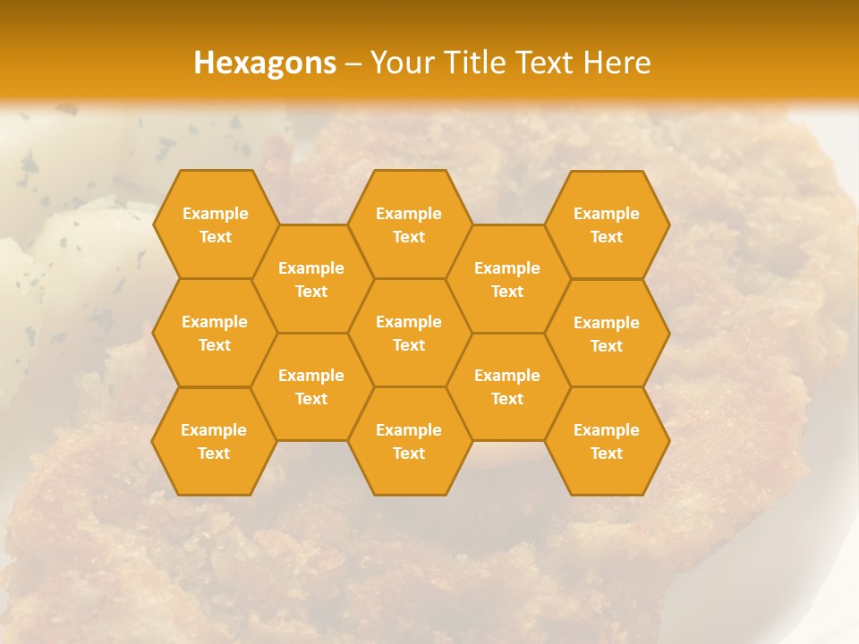 A Plate Of Food With Potatoes And A Lemon On It PowerPoint Template