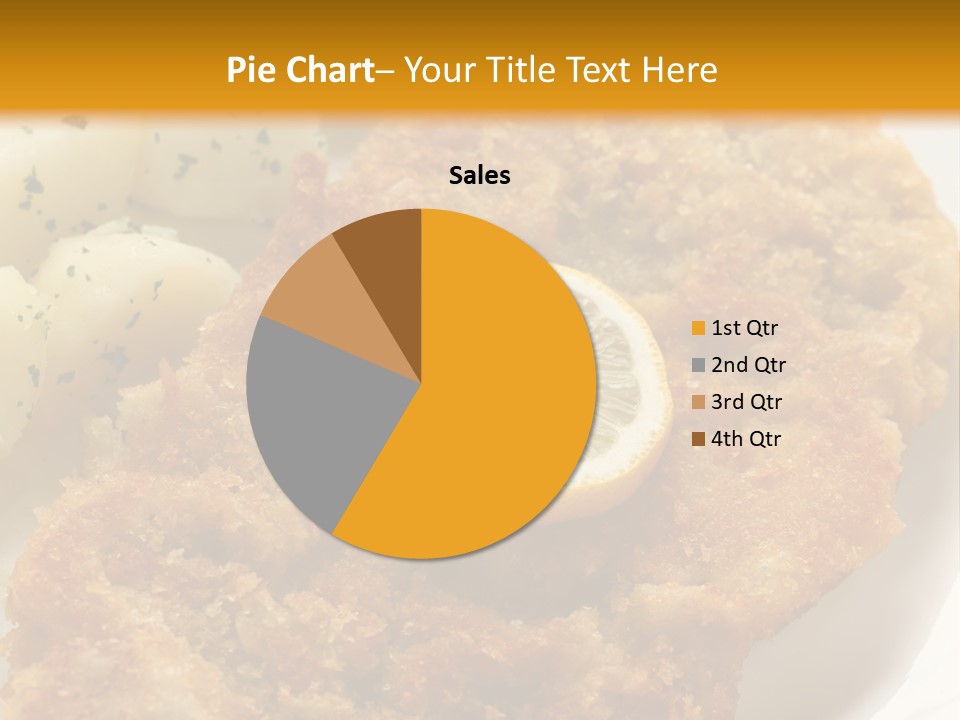A Plate Of Food With Potatoes And A Lemon On It PowerPoint Template