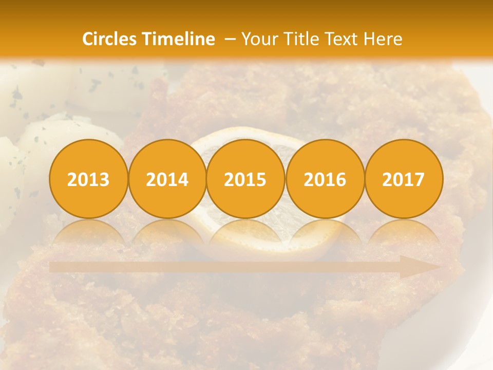 A Plate Of Food With Potatoes And A Lemon On It PowerPoint Template