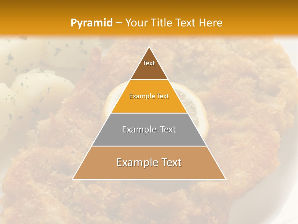 A Plate Of Food With Potatoes And A Lemon On It PowerPoint Template