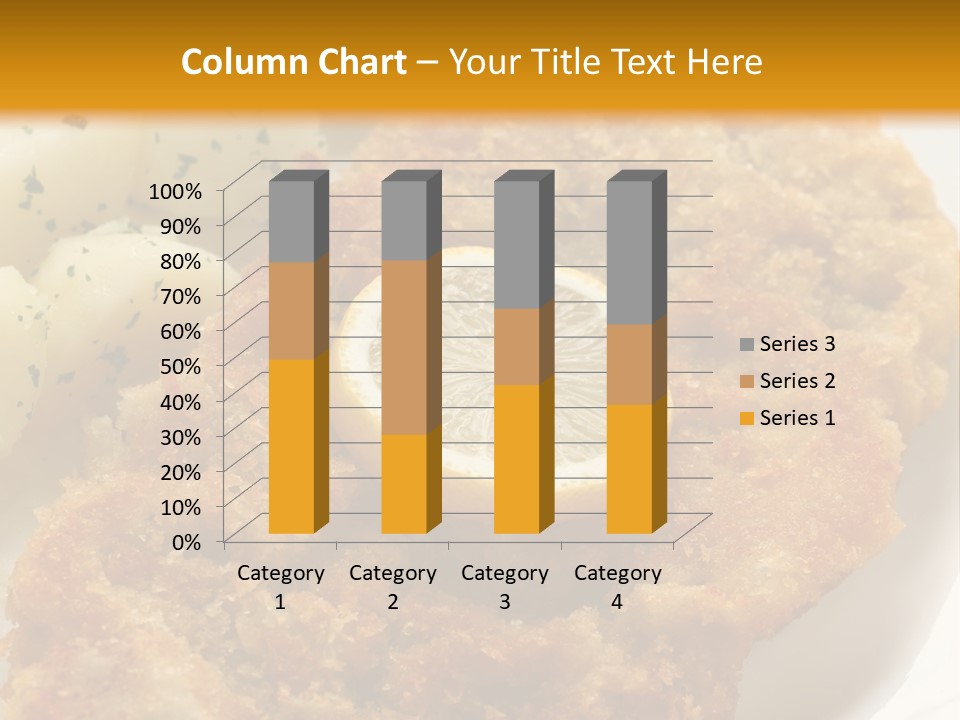 A Plate Of Food With Potatoes And A Lemon On It PowerPoint Template