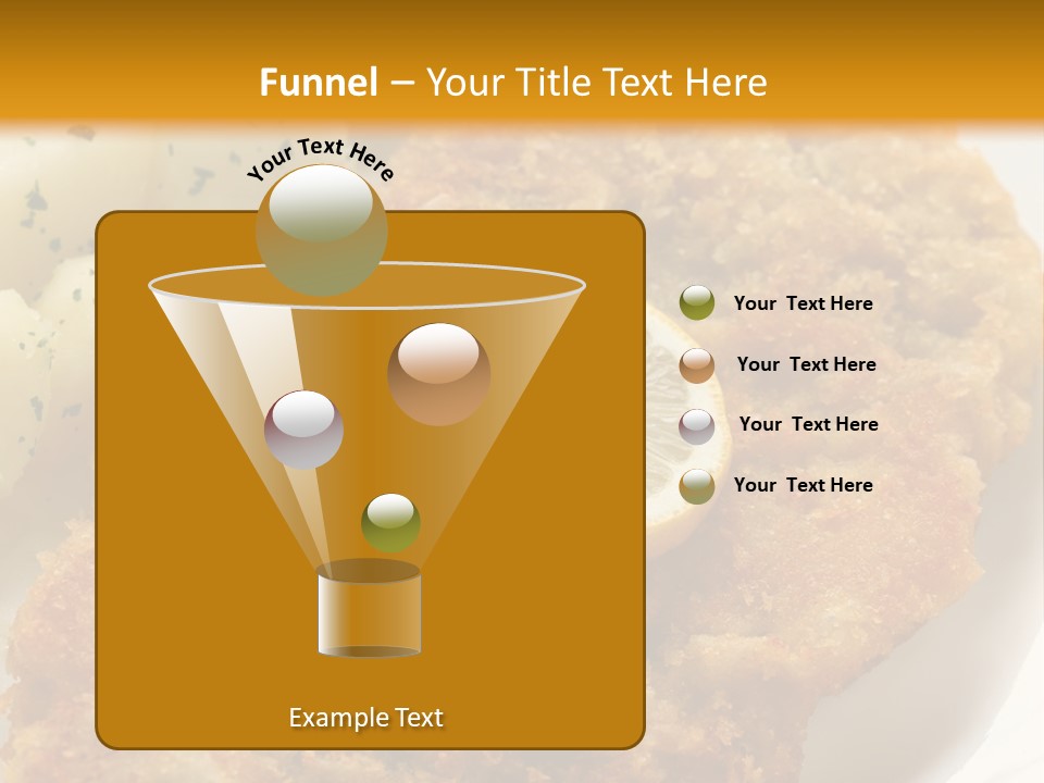 A Plate Of Food With Potatoes And A Lemon On It PowerPoint Template