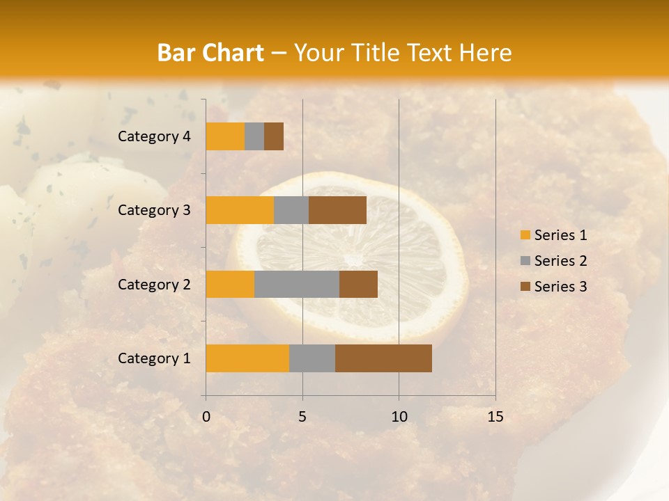 A Plate Of Food With Potatoes And A Lemon On It PowerPoint Template