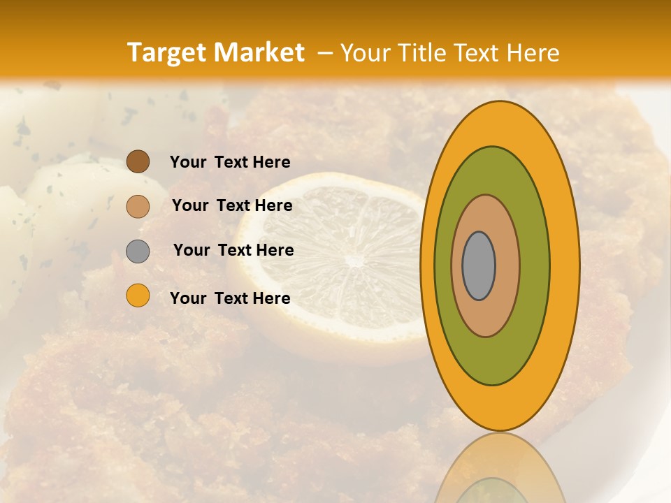 A Plate Of Food With Potatoes And A Lemon On It PowerPoint Template