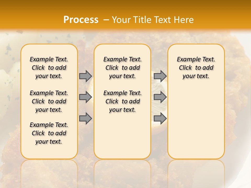 A Plate Of Food With Potatoes And A Lemon On It PowerPoint Template