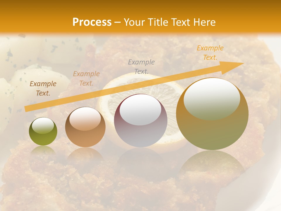 A Plate Of Food With Potatoes And A Lemon On It PowerPoint Template