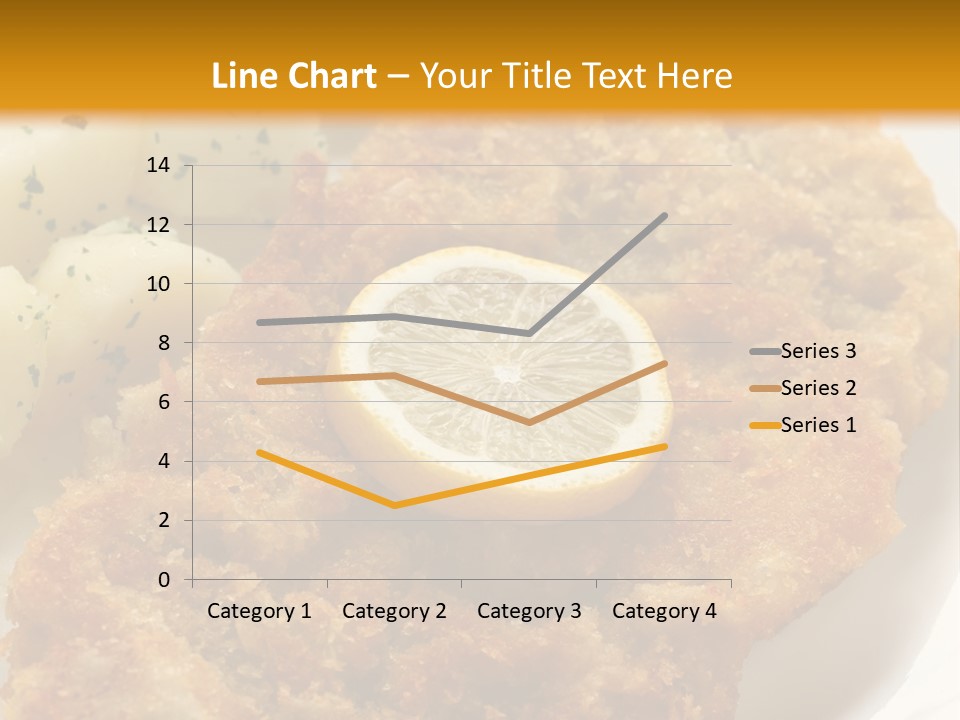 A Plate Of Food With Potatoes And A Lemon On It PowerPoint Template