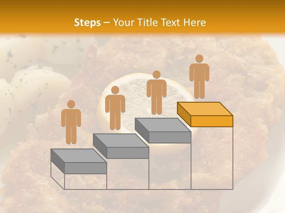 A Plate Of Food With Potatoes And A Lemon On It PowerPoint Template