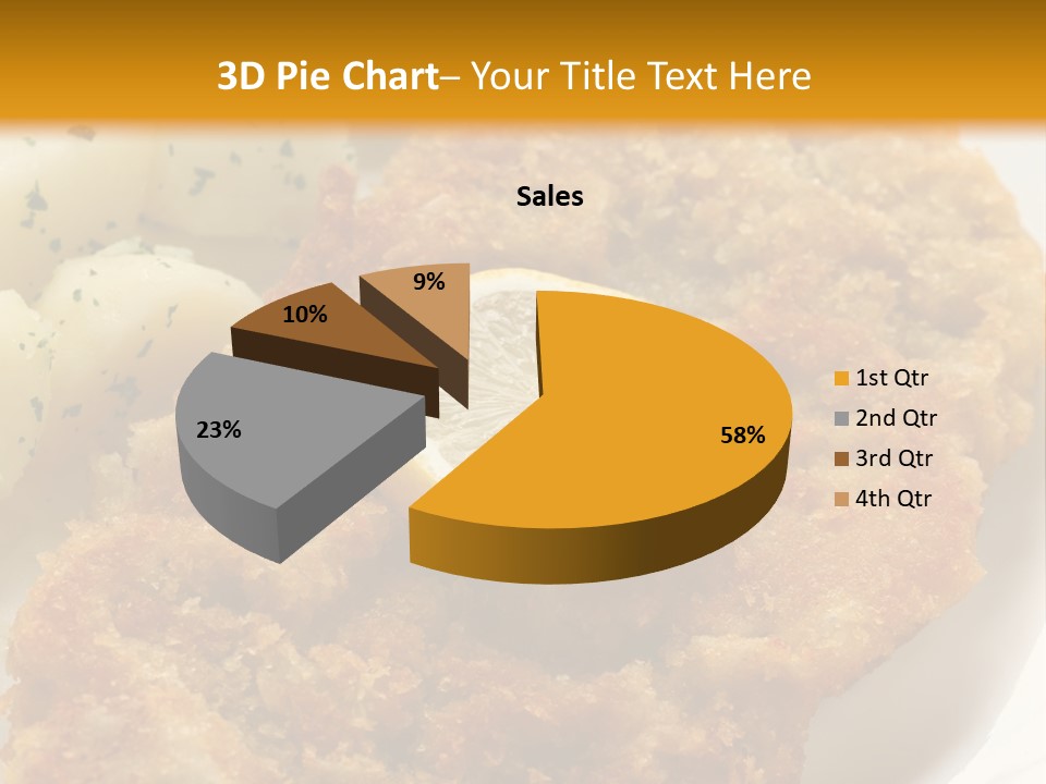 A Plate Of Food With Potatoes And A Lemon On It PowerPoint Template