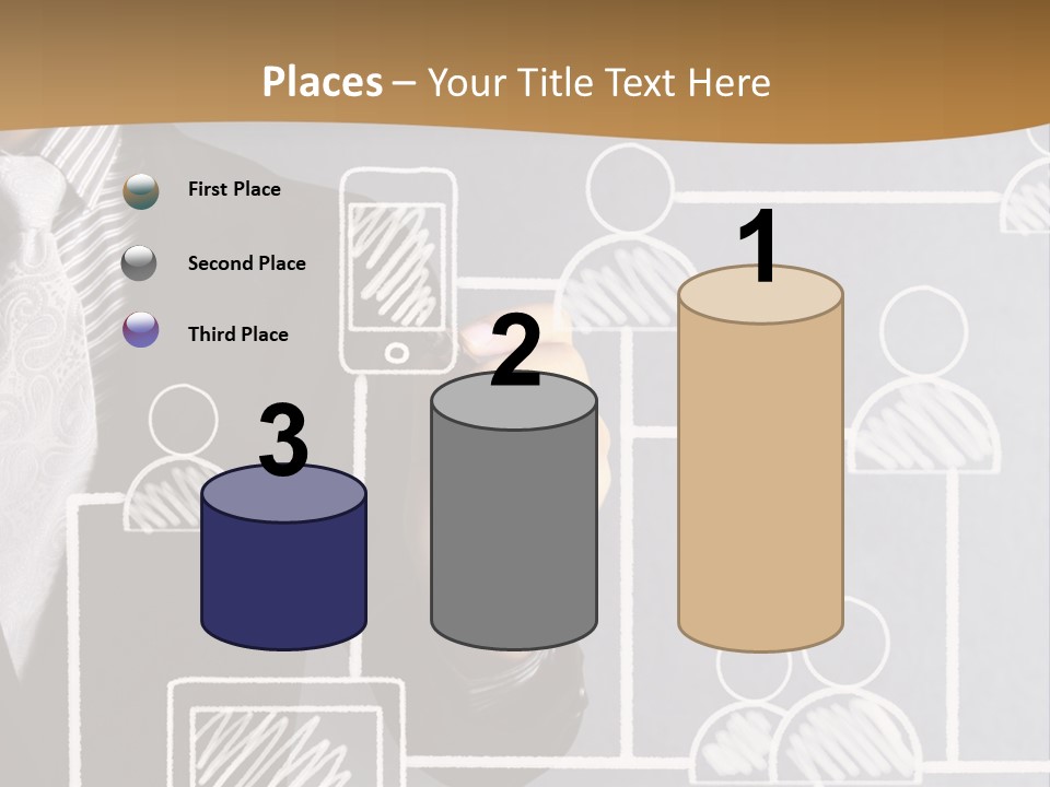 A Man In A Suit Writing On A Board PowerPoint Template