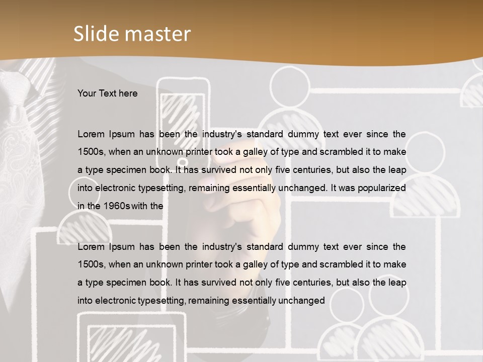 A Man In A Suit Writing On A Board PowerPoint Template