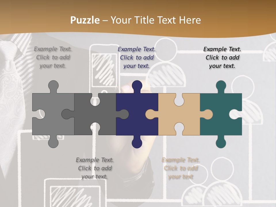 A Man In A Suit Writing On A Board PowerPoint Template