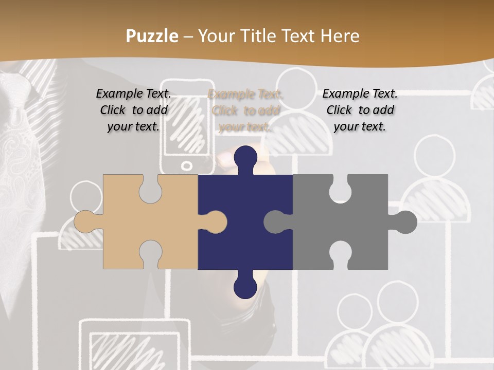 A Man In A Suit Writing On A Board PowerPoint Template