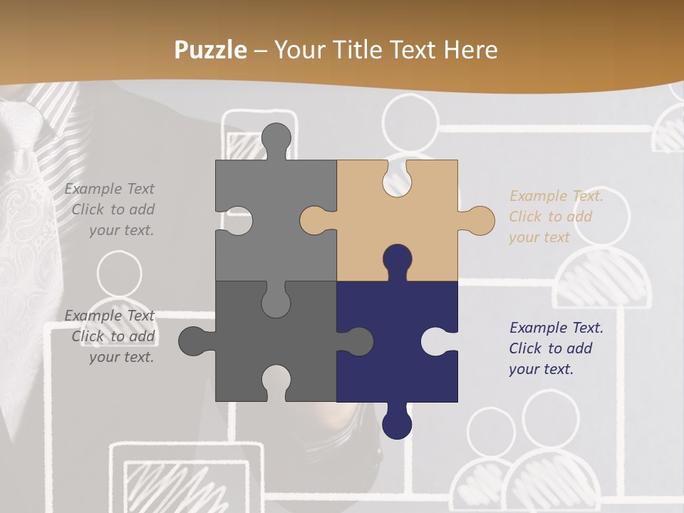 A Man In A Suit Writing On A Board PowerPoint Template