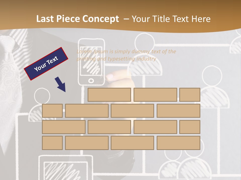 A Man In A Suit Writing On A Board PowerPoint Template