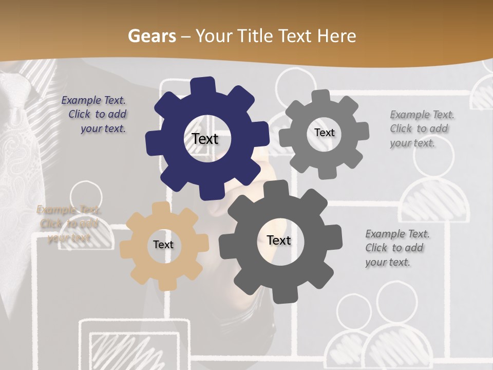 A Man In A Suit Writing On A Board PowerPoint Template