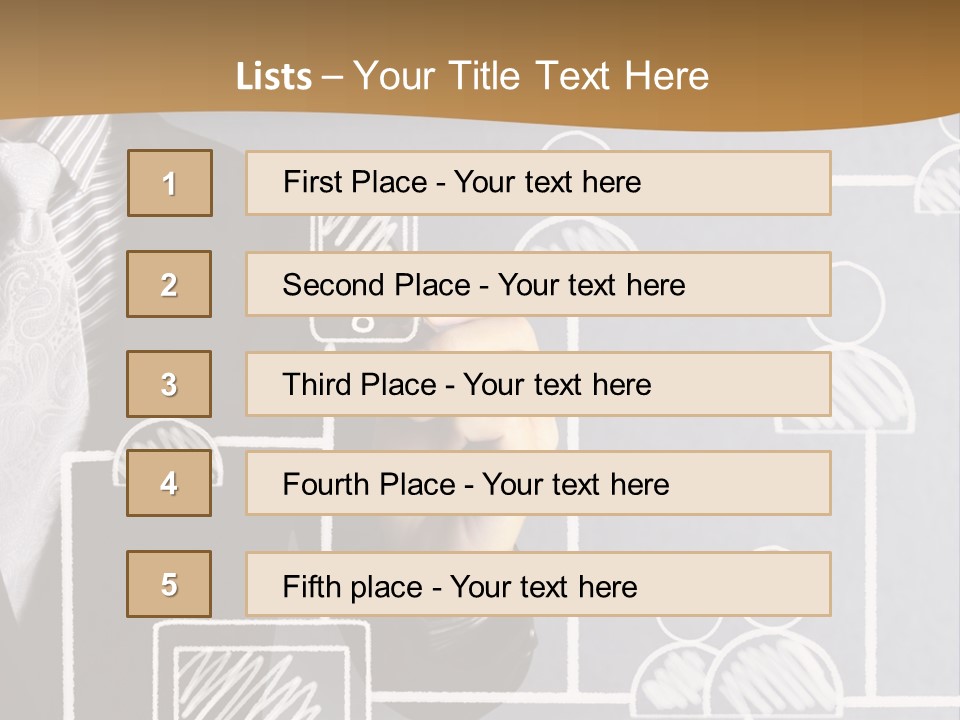 A Man In A Suit Writing On A Board PowerPoint Template