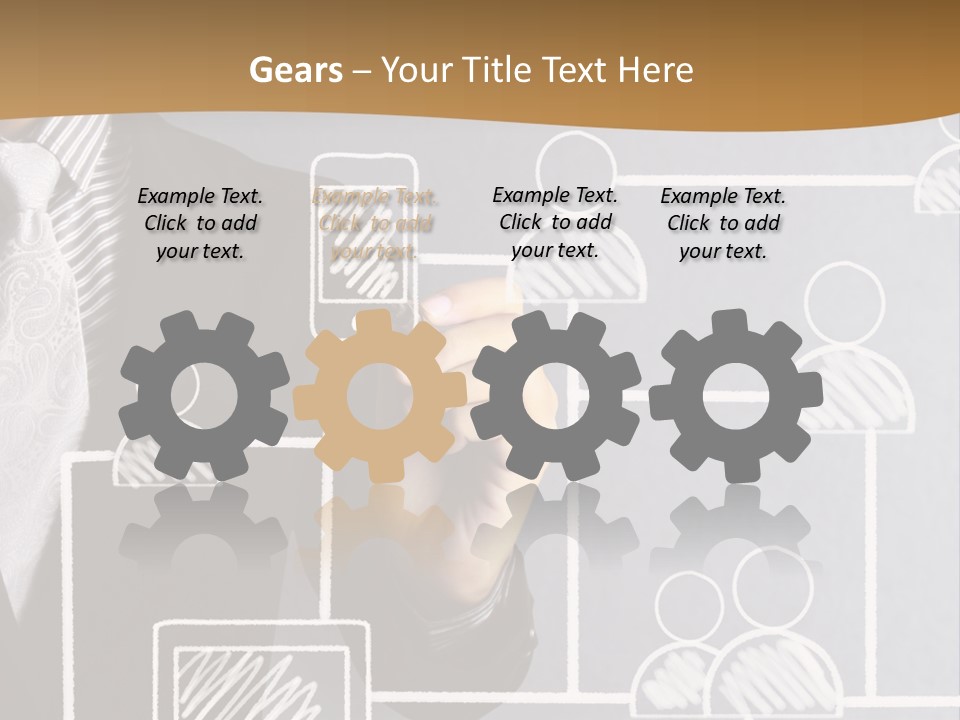 A Man In A Suit Writing On A Board PowerPoint Template