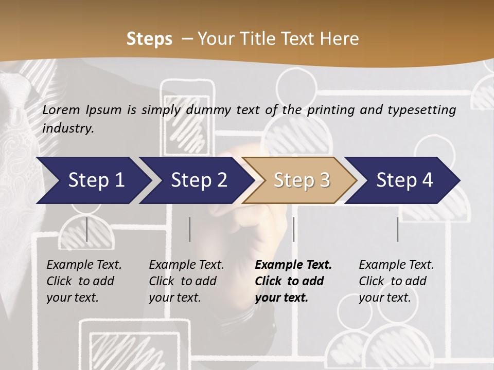 A Man In A Suit Writing On A Board PowerPoint Template