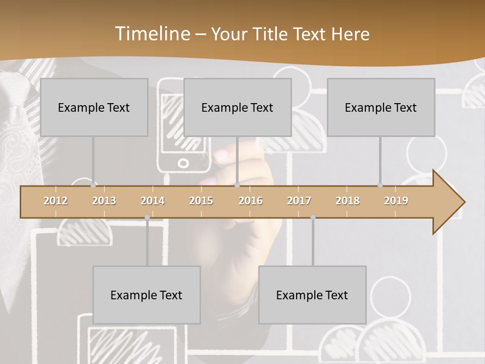 A Man In A Suit Writing On A Board PowerPoint Template