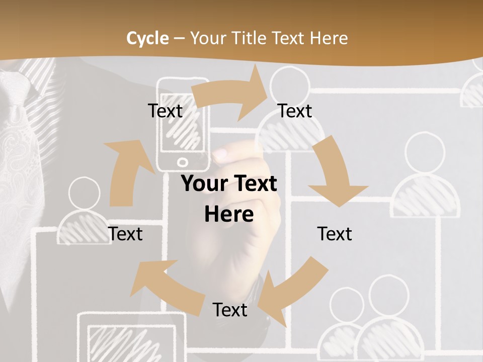 A Man In A Suit Writing On A Board PowerPoint Template