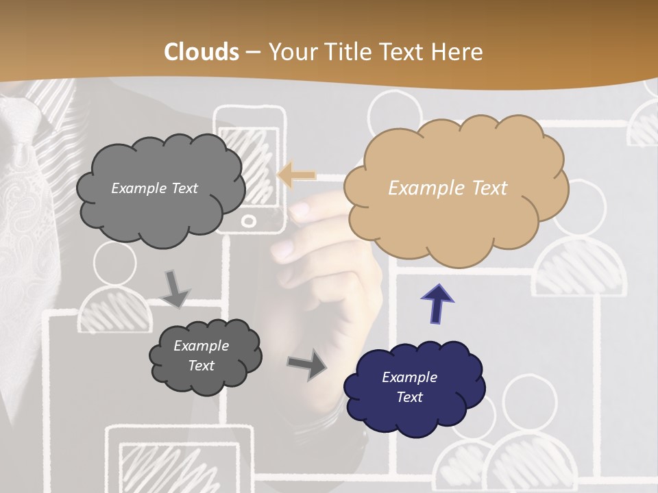 A Man In A Suit Writing On A Board PowerPoint Template