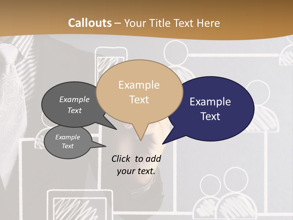 A Man In A Suit Writing On A Board PowerPoint Template