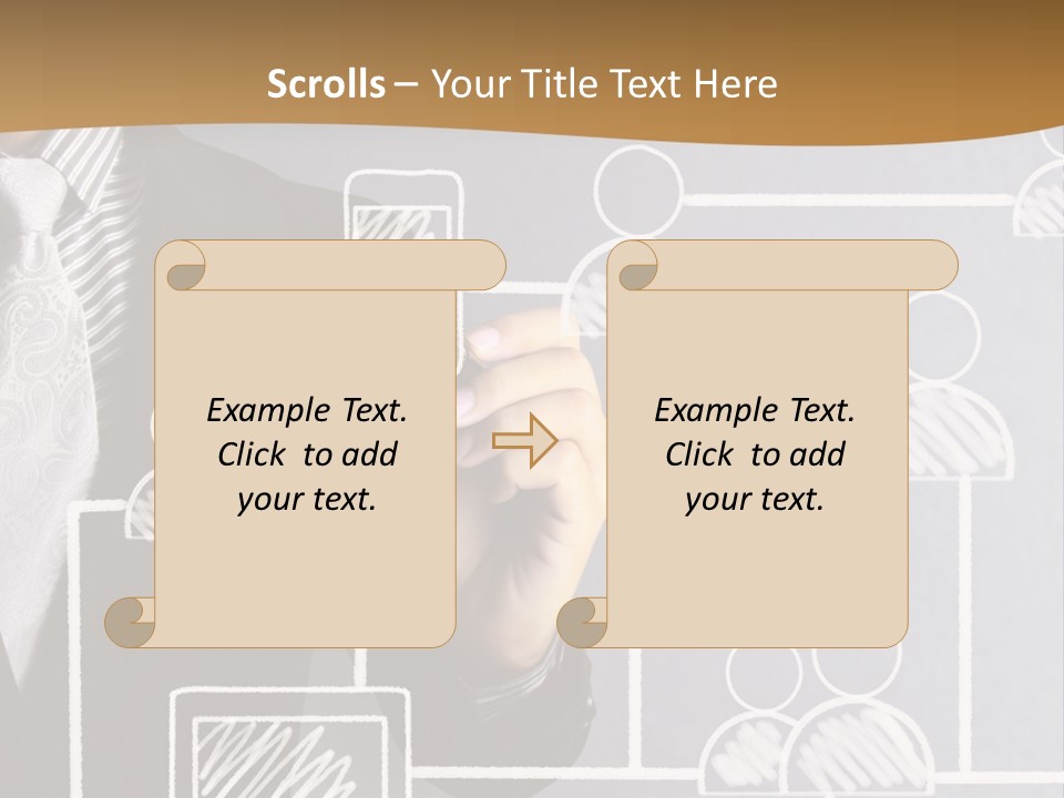 A Man In A Suit Writing On A Board PowerPoint Template