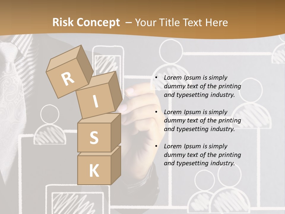 A Man In A Suit Writing On A Board PowerPoint Template